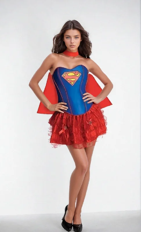Gothic Cosplay Lingerie Set for WomenSupergirl Corset Costume