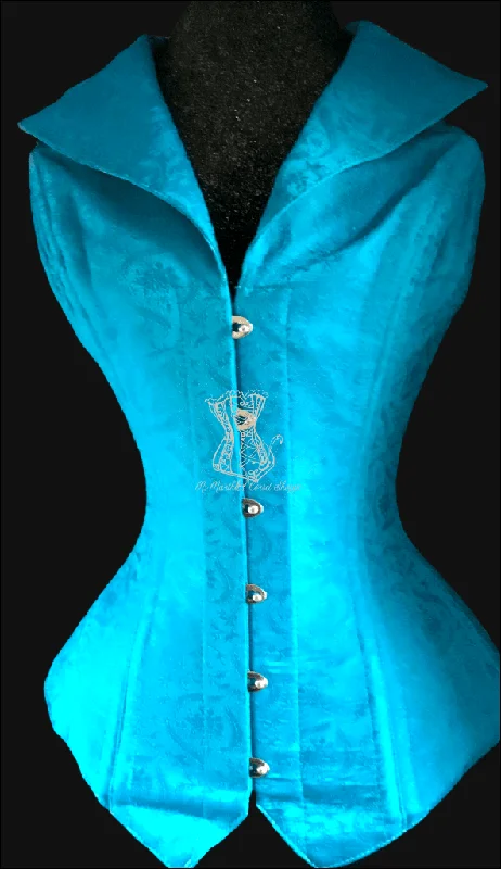 Silk Overbust Corsevest; Turquoise