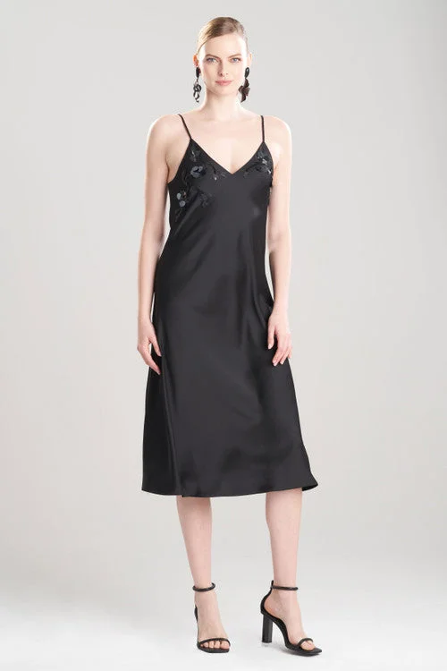 Sexy wrap dresses with a cinched waistLuxe Charmeuse Beaded Slip Dress