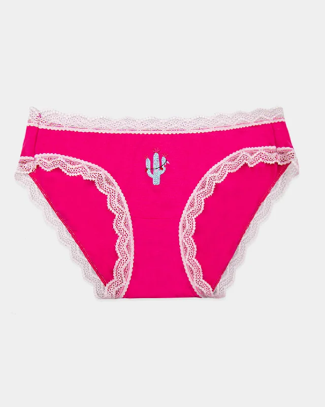 Women's Corset Style LingerieStripe & Stare Original Knicker in Christmas Cactus