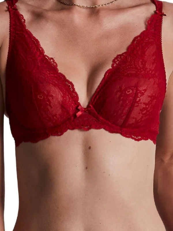 Affordable Lingerie for Women Danse Des Sens Triangle Plunge Bra - Irresistible Red Affordable Lingerie for Women Danse Des Sens Triangle Plunge Bra - Irresistible Red