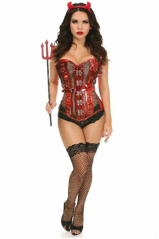 Deluxe Four Piece Sexy Devil Corset Costume