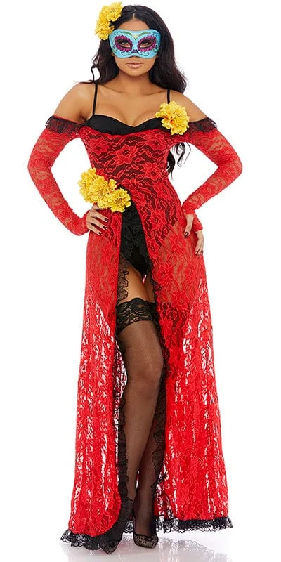 Elven Cosplay Lingerie for WomenSexy Reina De Muerte Day of the Dead Costume