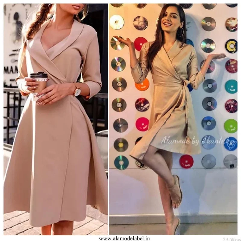 Satin sexy dresses with a shiny finishCatherine Wrap Dress
