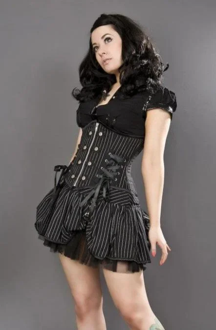 Breathable corsets for all - day wearRock Underbust Waist Cincher Corset In Pinstripe