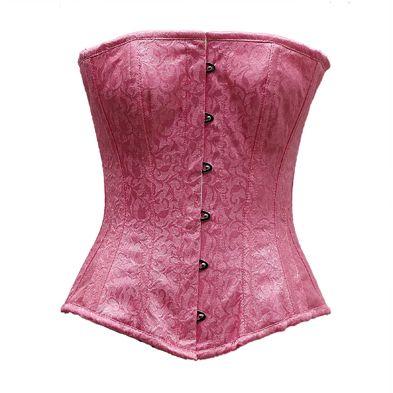 Breathable corsets for all - day wearDevine Fuchsia Satin Brocade Overbust Corset
