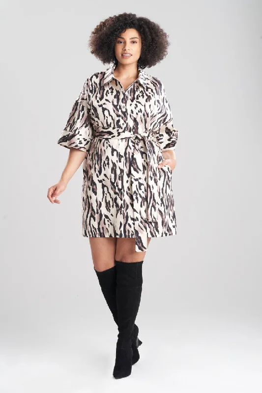 Ruffled sexy dresses for a playful lookLynx Cotton Sateen Belted Shirtdress
