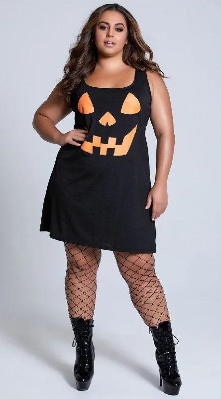 Mermaid - style sexy gowns for a glamorous effectPlus Size Jersey Pumpkin Dress