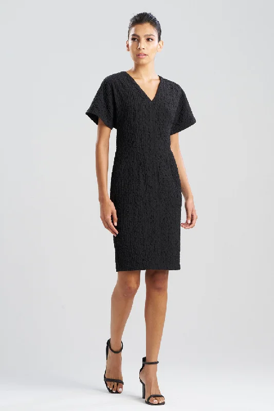 Crinkle Jacquard Dolman Dress