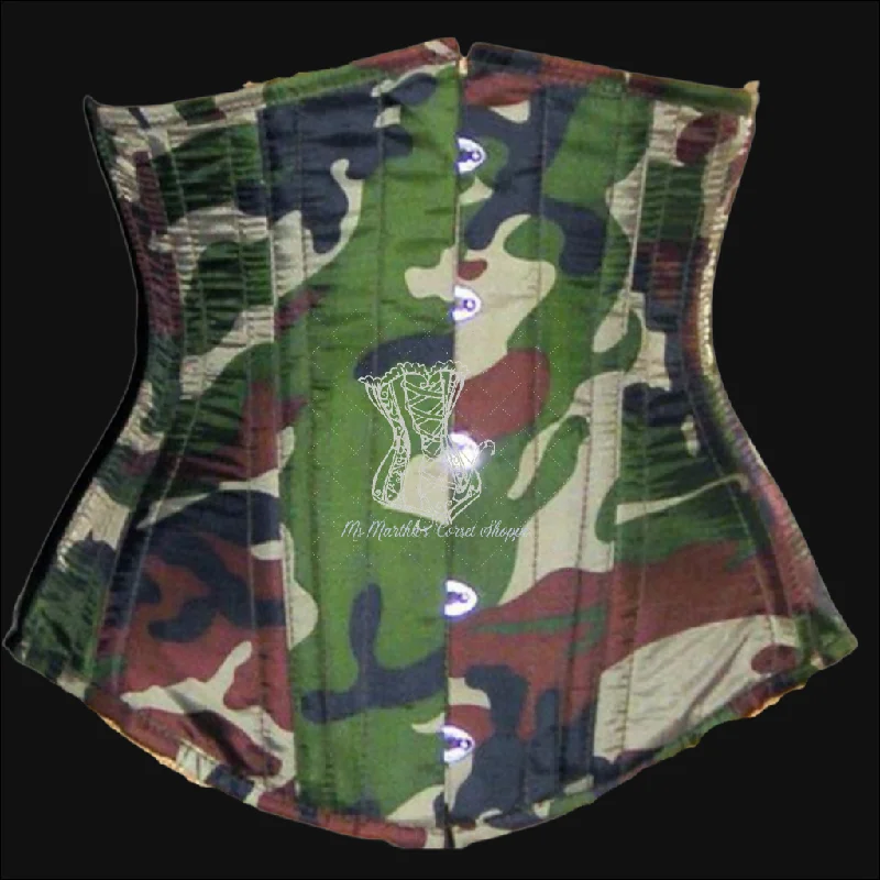 Silk Underbust Cincher; Camouflage