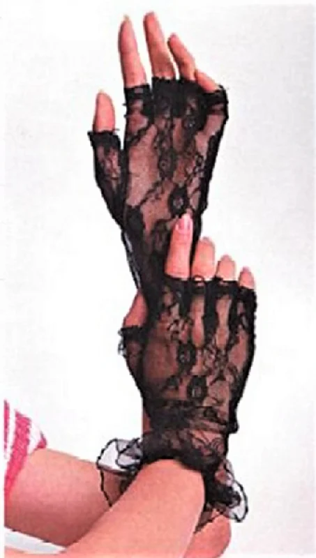 Women's High Waist Lingerie Bodysuits IS-BW-3006 Wrist Length Lace Fingerless Gloves with Ruffle Women's High Waist Lingerie Bodysuits IS-BW-3006 Wrist Length Lace Fingerless Gloves with Ruffle