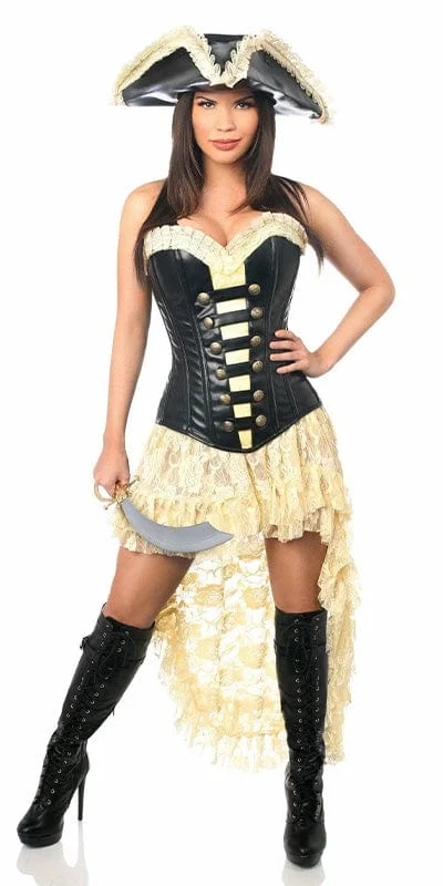 Sexy Deluxe 4 Piece Pirate Wench Halloween Costume