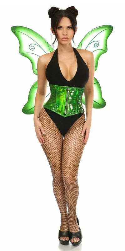 Sexy Deluxe 2 Piece Green Pixie Fairy Corset Halloween Costume