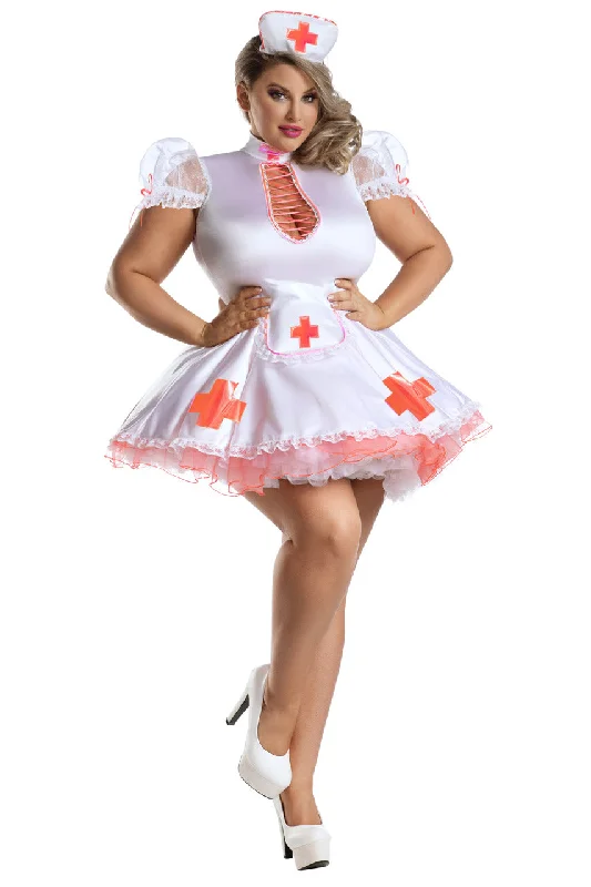 Plus Size Women's Cosplay LingeriePlus Size Neon Dreams Nurse Costume