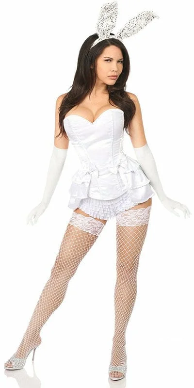 Sexy Deluxe 4 Piece White Bunny Corset Halloween Costume