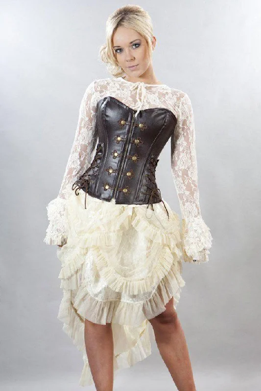 Burlesque - inspired bustiers for a performance lookRock Overbust Corset With Front Zip In Matte Vinyl
