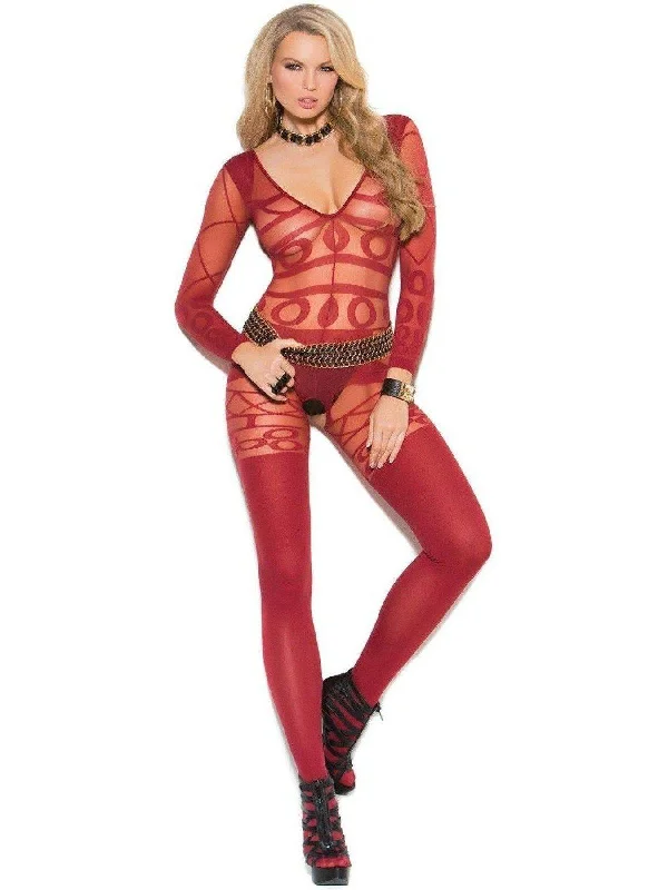 Vivace EM-81161 Long sleeve sheer and opaque bodystocking