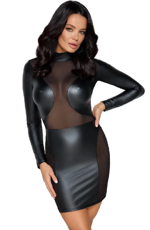 Black wet look dress - Authenticity Overload