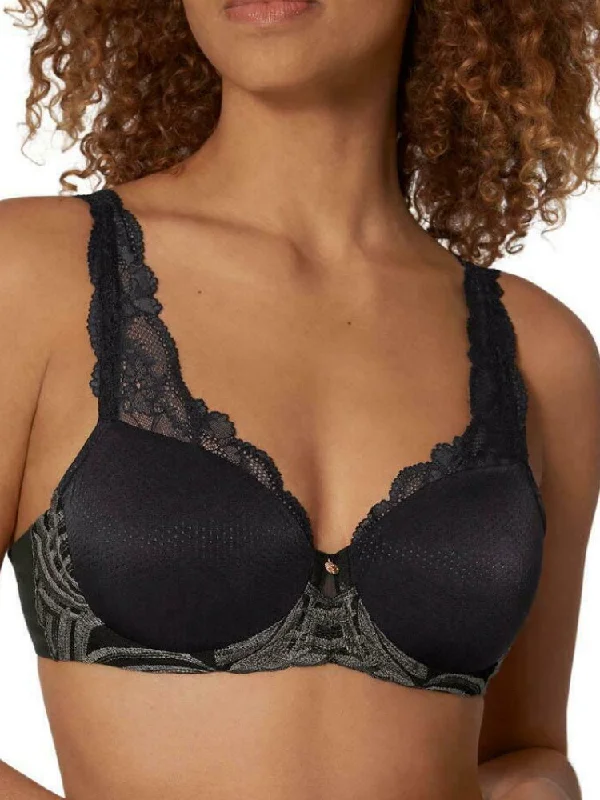 Women's Bridal Lingerie Collection Lily Florale WP Bra - Black