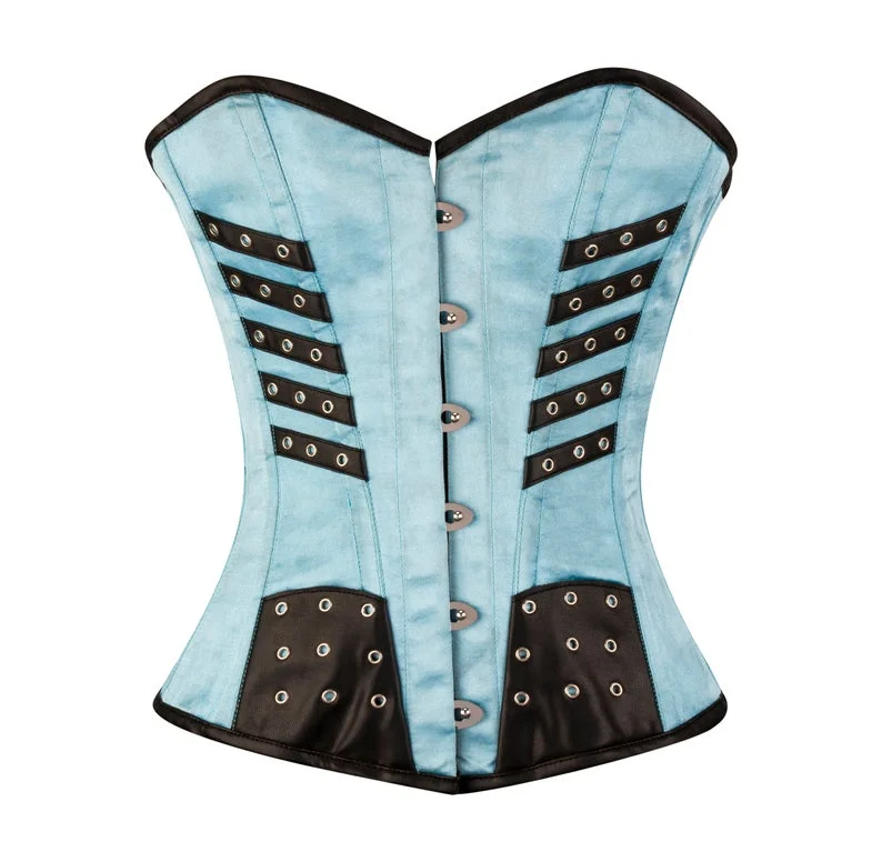 Etan Turquoise Satin Overbust Corset