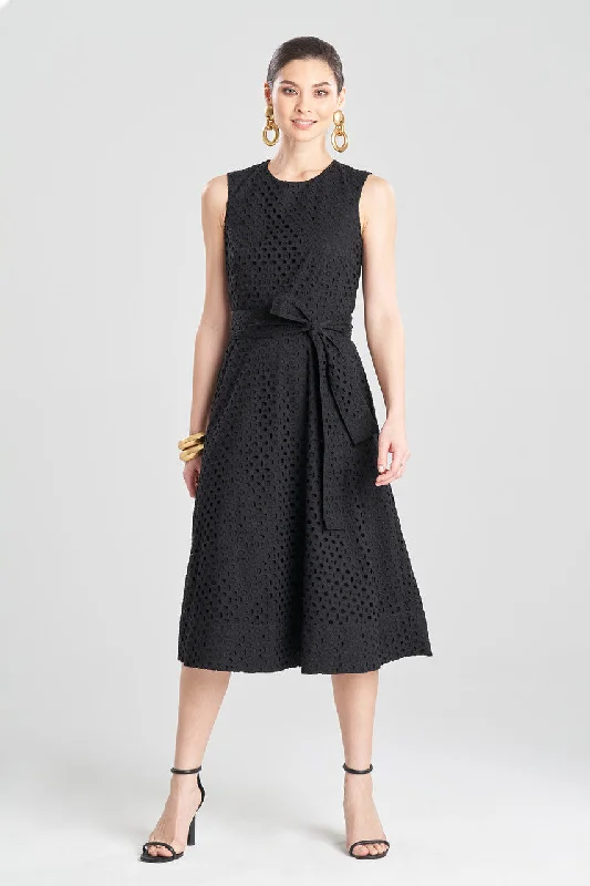 Cotton Eyelet Belted Dress