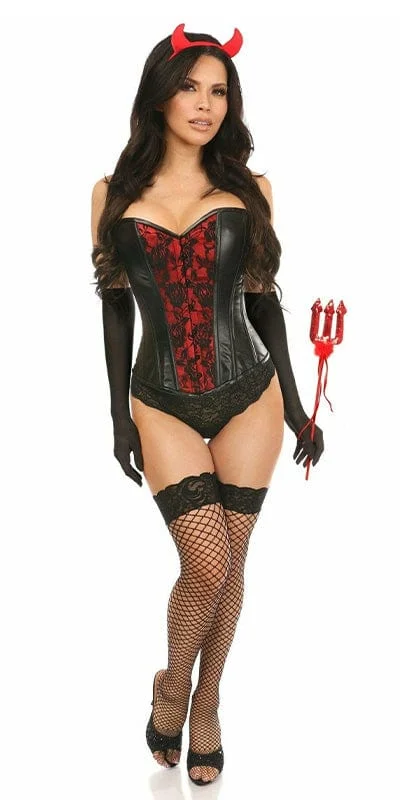 Sexy Deluxe 4 Piece Gothic Devil Corset Halloween Costume