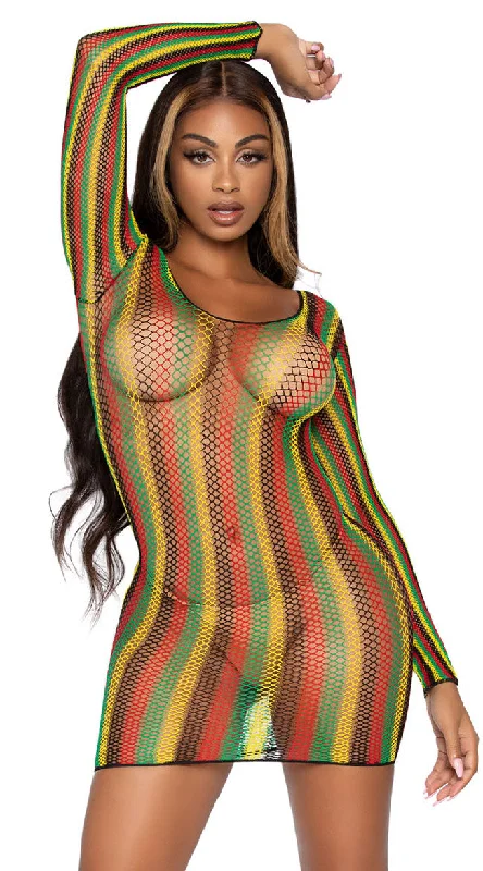 Halter - neck sexy cocktail dresses for a formal eventStriped Surrender Net Dress