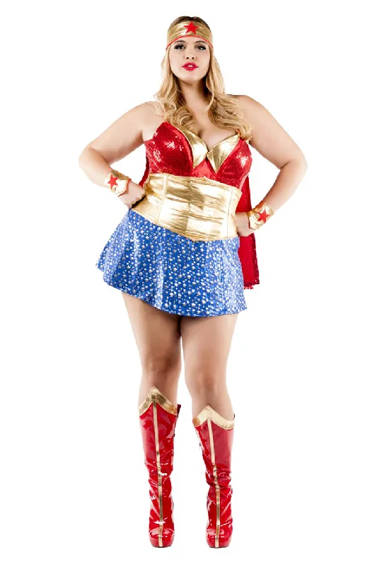 Sexy Nurse Cosplay Lingerie OutfitPlus Size Wonder Lady Costume