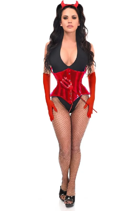 Sexy Four Piece Red Festival Devil Corset Costume