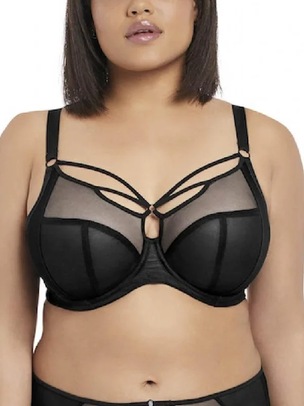 Women's Lingerie with Matching Robes Sachi Side Support Plunge Bra - Black