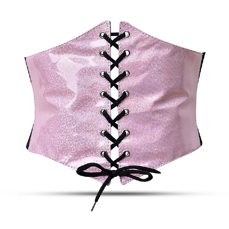 Pink waist trainer PVC - corset belt