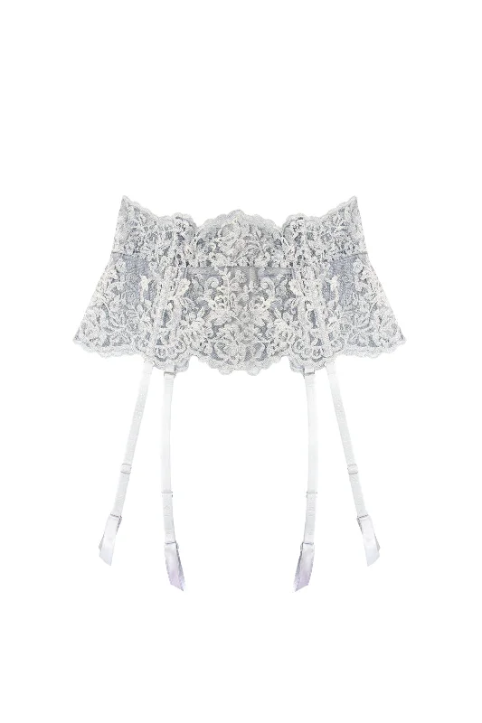 Luxury Lingerie for Special Occasions Royal Jewel Suspender Belt in Silver