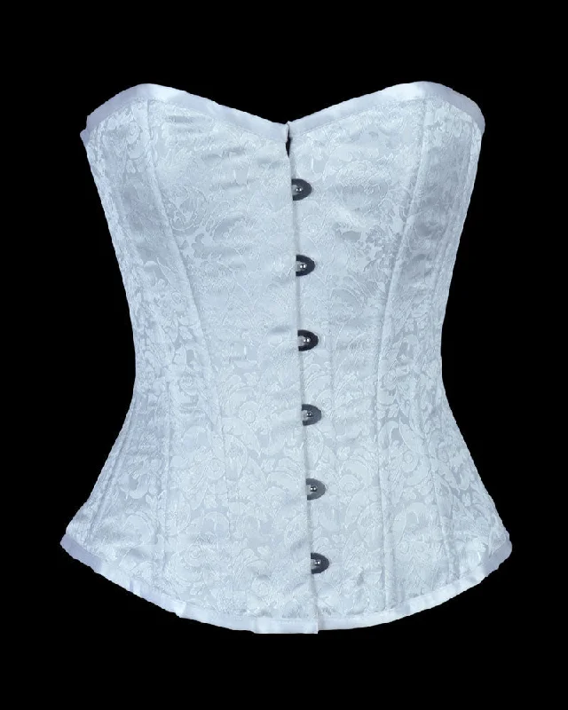 Xandra White Brocade Waist Training Corset