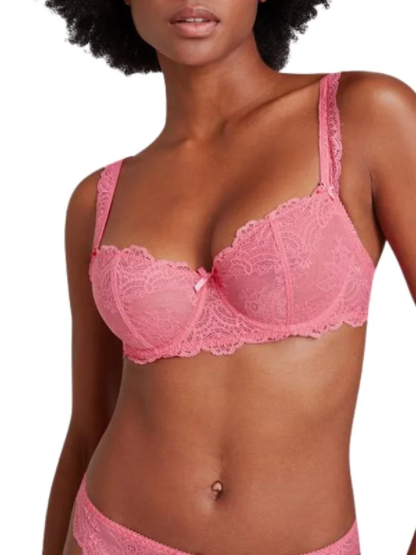 Women's Lingerie with Matching Robes Danse Des Sens Half Cup Bra - Guava