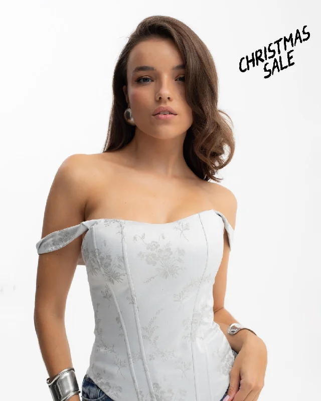 French - style bustiers for a romantic lookSilver Blossom