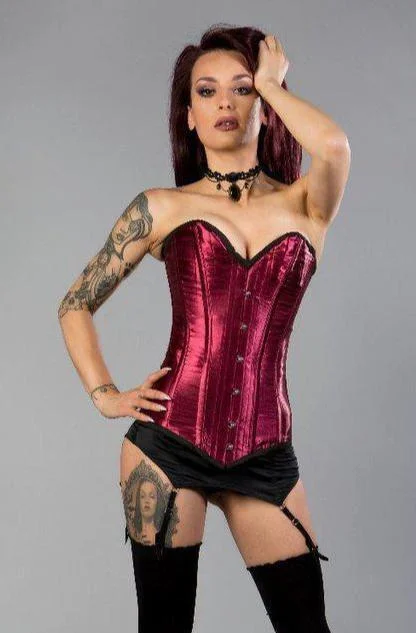 Victorian Overbust Steel Boned Long Line Corset In Satin