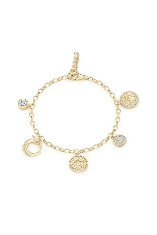 Women's Satin Sleepwear Lingerie Kamon Charm Bracelet