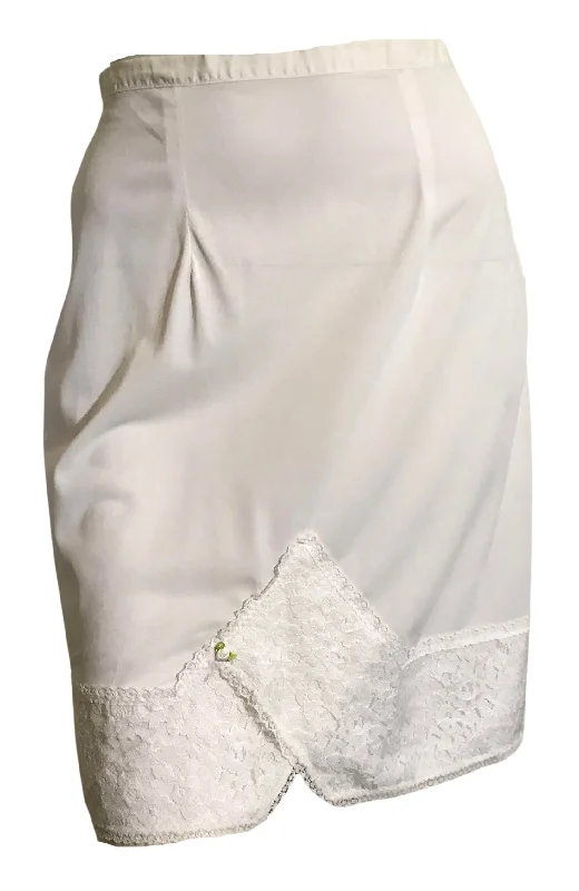 Vintage Inspired Lingerie for Women Zip Side Acetate Lace Trimmed White Half Slip circa 1960s Vintage Inspired Lingerie for Women Zip Side Acetate Lace Trimmed White Half Slip circa 1960s