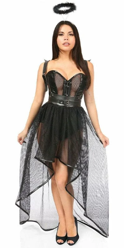 Sexy Deluxe 4 Piece Gothic Angel Halloween Costume