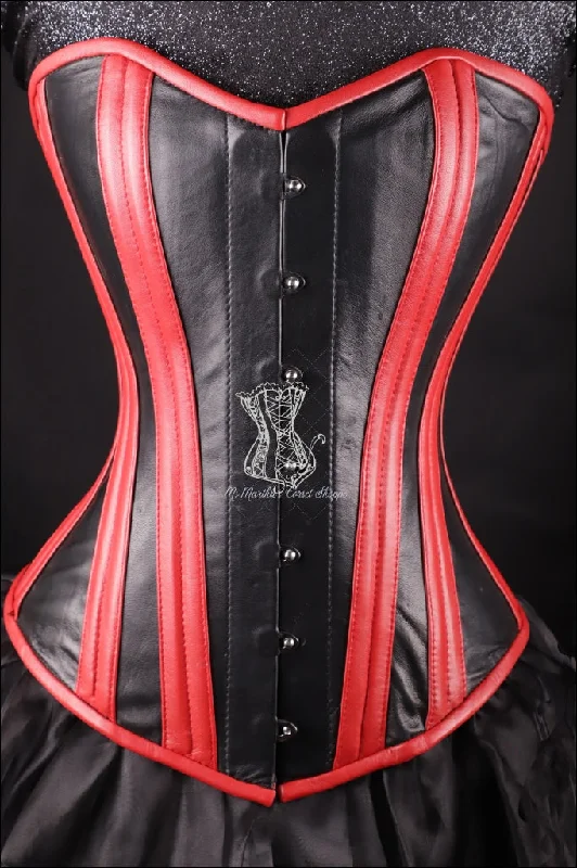 Leather Overbust Corset; Best in Black & Red