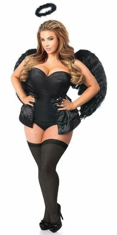 Sexy Deluxe 4 Piece Angel of Darkness Corset Halloween Costume