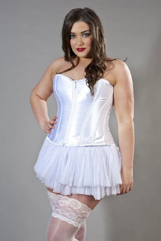 Silk bustiers for a luxurious and smooth feelGlamour Overbust Plus Size Corset In Satin