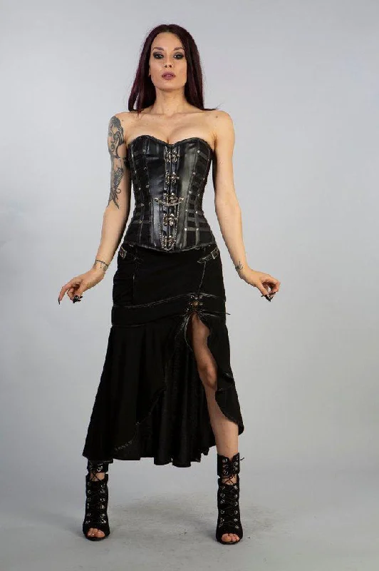 Anti - chafe bustiers for comfortable movementNew Aphrodites C-locks Overbust In Black Twill And Black Matte
