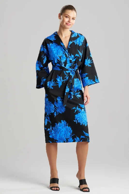 Miyako Printed Cotton Chino Kimono Shirtdress