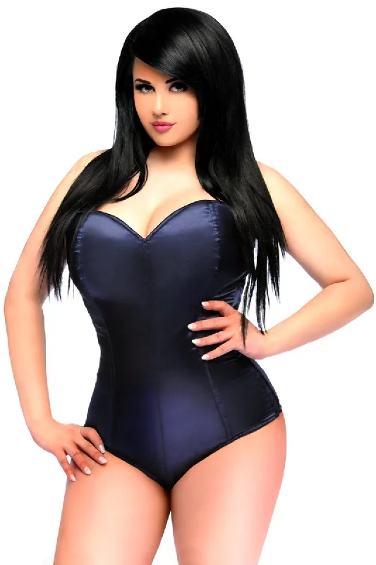 Pastel - colored corsets for a soft and feminine appealNavy Blue Satin Corset Romper LV-403 Pastel - colored corsets for a soft and feminine appealNavy Blue Satin Corset Romper LV-403