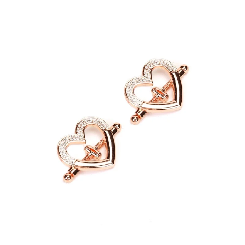 81352 HEART-SHAPED NIPPLE CLAMPS W/ RHINESTONES