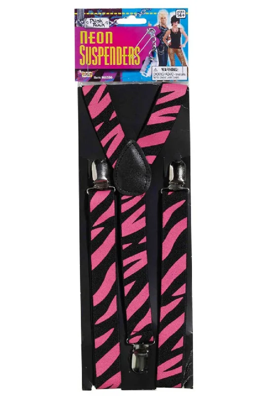 Neon Pink Costume Suspenders