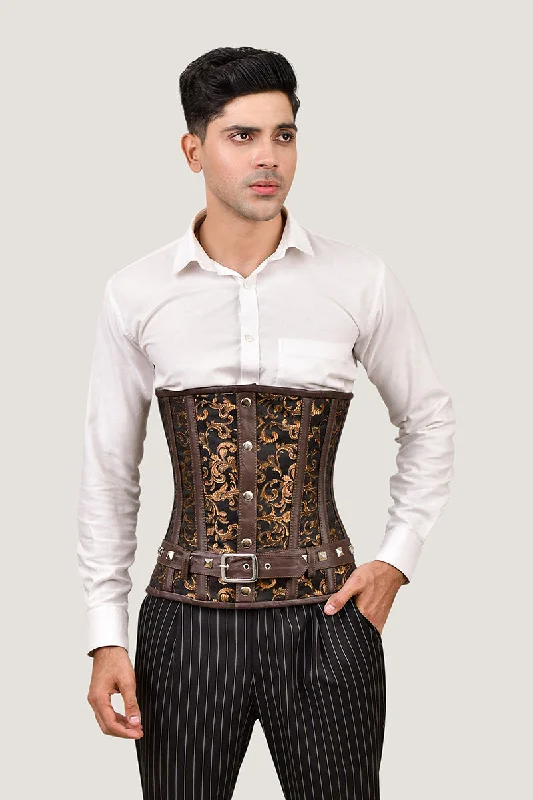 Denim - look corsets for a casual yet stylish twistMen's Brown Underbust Corset –  Waist Trainer
