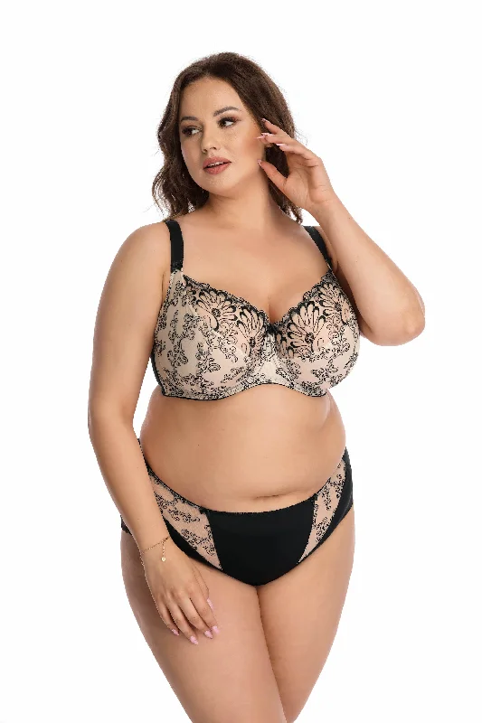 Women's Lingerie with Matching RobesTATUAZ BRA- BEIGE/BLACK