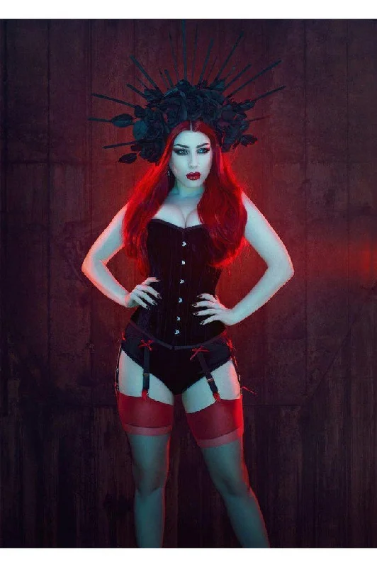 Adjustable - strap bustiers for a customized fitElegant Overbust Steel Boned Corset In Velvet